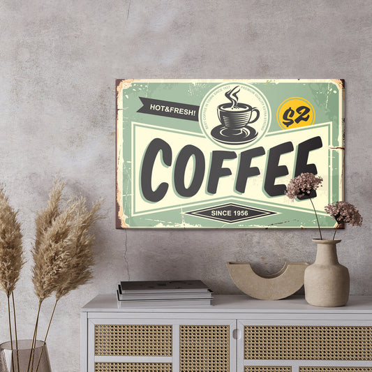 Obraz Na Płótnie Tablica Do Kawiarni W Stylu Vintage