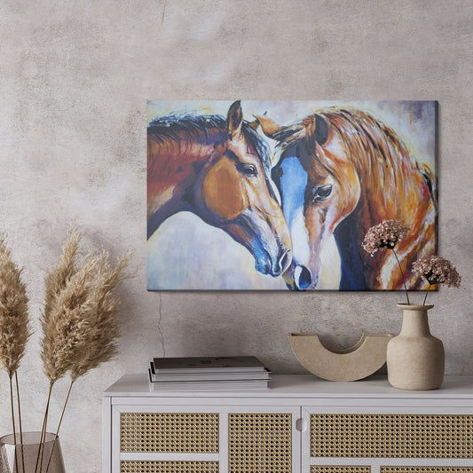 Obraz Na Płótnie Dwa Akwarelowe Konie