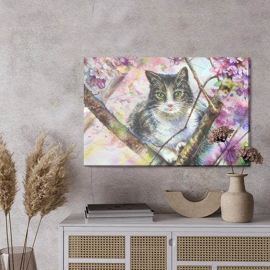 Obraz Na Płótnie Kot W Kwitnącym Ogrodzie