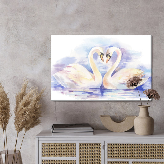 Obraz Na Płótnie Zakochane Ptaki Łabędzie