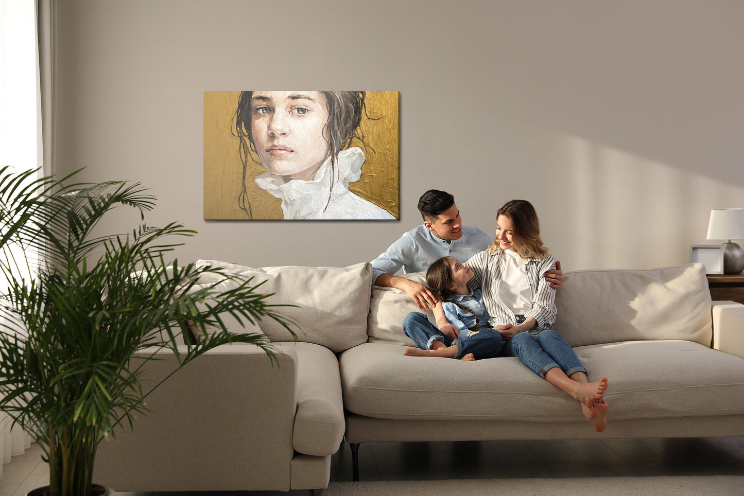 Obraz Na Płótnie Oil Painting. Portrait Of A Girl . The Art Is Done In A Realistic Manner.