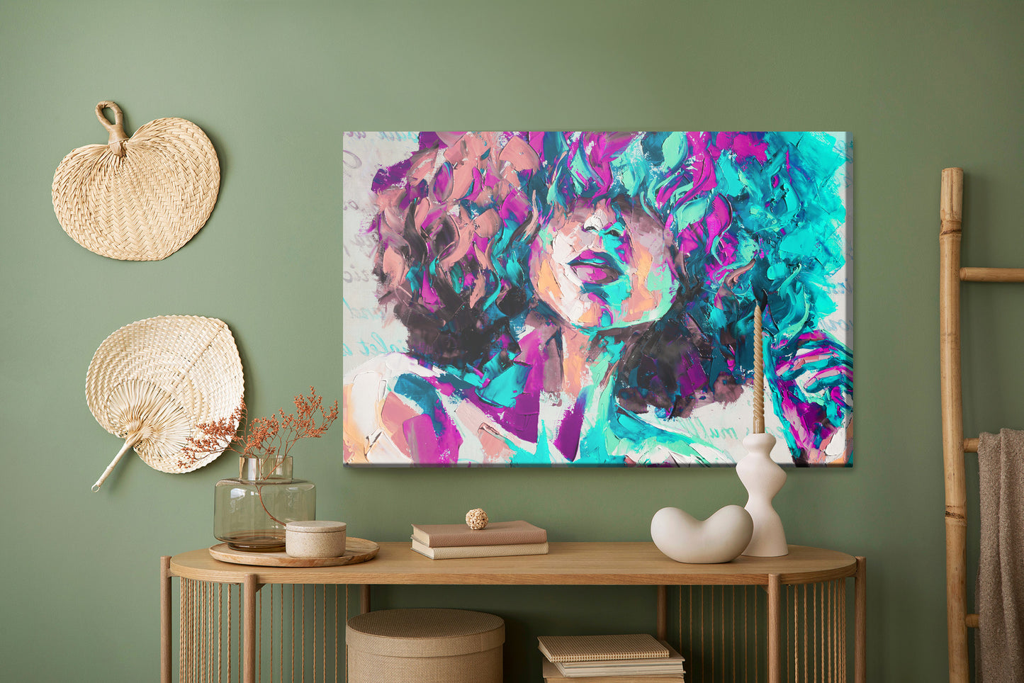 Obraz Na Płótnie Louise - Oil Painting. Conceptual Abstract Picture Of A Beautiful Girl. Oil Painting And Palette Knife On Canvas.