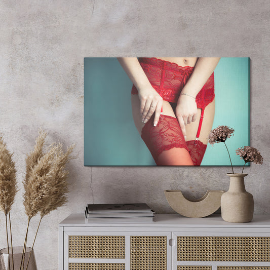 Obraz Na Płótnie Kobieta W Czerwonej Bieliźnie