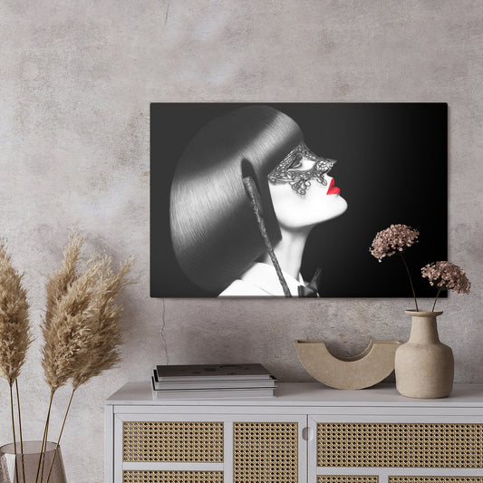 Obraz Na Płótnie Kobieta W Masce Vintage