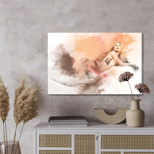 Obraz Na Płótnie Kobieta W Bieliźnie W Zmysłowej Pozie