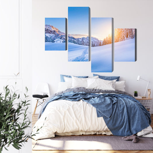 Obraz Wieloczęściowy Alpy Zimą 3D