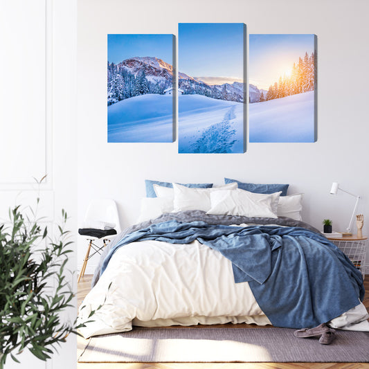 Obraz Wieloczęściowy Alpy Zimą 3D