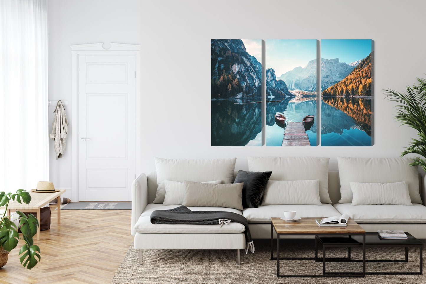 Obraz Wieloczęściowy Jezioro Braies We Włoskich Dolomitach 3D