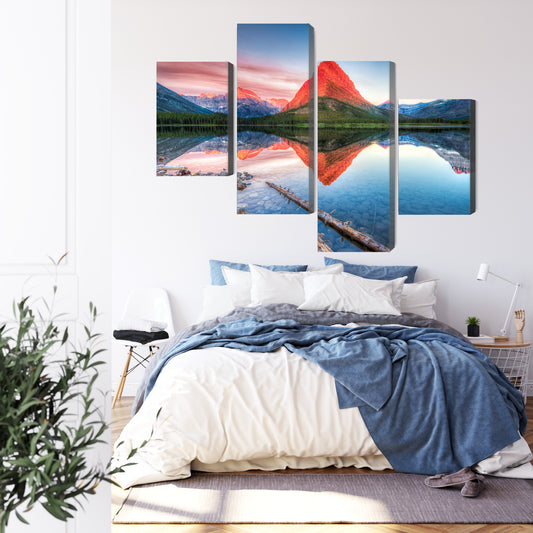 Obraz Wieloczęściowy Jezioro Swiftcurrent Lake W Usa