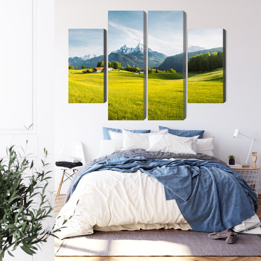 Obraz Wieloczęściowy Górski Krajobraz W Alpach