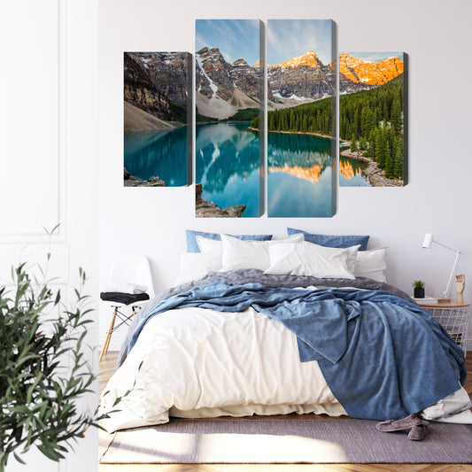 Obraz Wieloczęściowy Kanadyjskie Jezioro Morenowe 3D