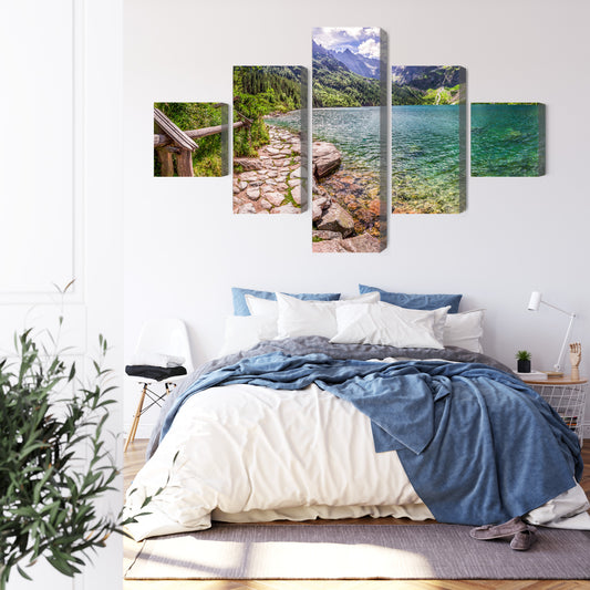 Obraz Wieloczęściowy Widok 3D Jeziora W Tatrach