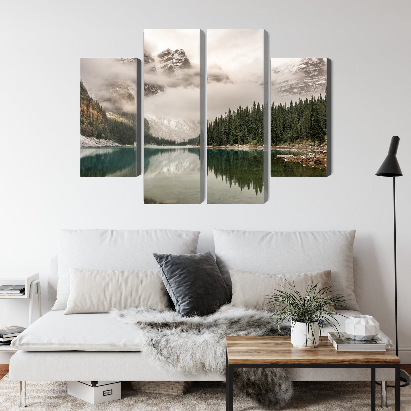 Obraz Wieloczęściowy Jezioro Moraine W Parku Narodowym Banff, Kanada