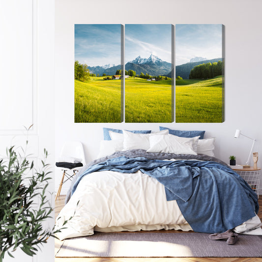 Obraz Wieloczęściowy Górski Krajobraz W Alpach