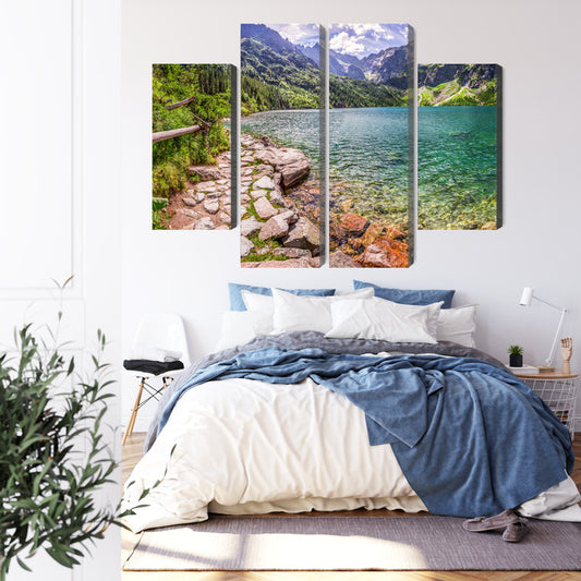 Obraz Wieloczęściowy Widok 3D Jeziora W Tatrach