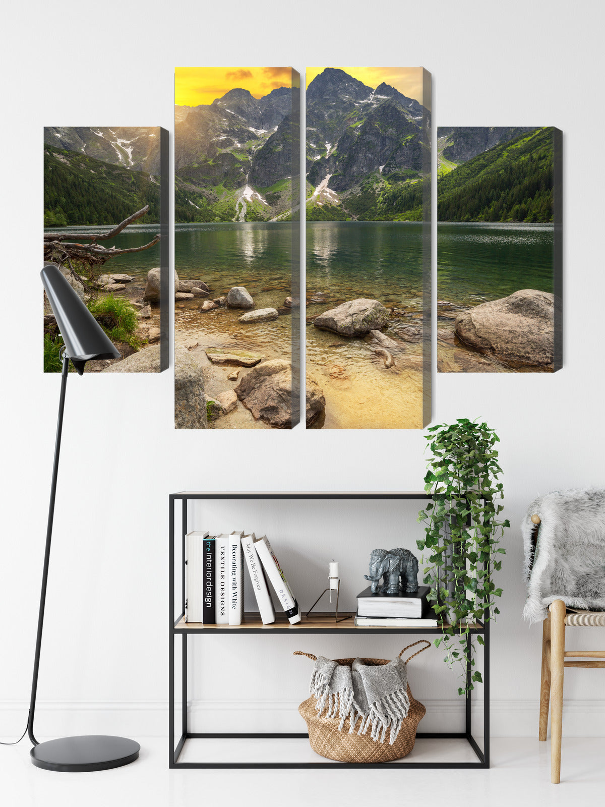 Obraz Wieloczęściowy Morskie Oko W Tatrach O Zachodzie Słońca 3D