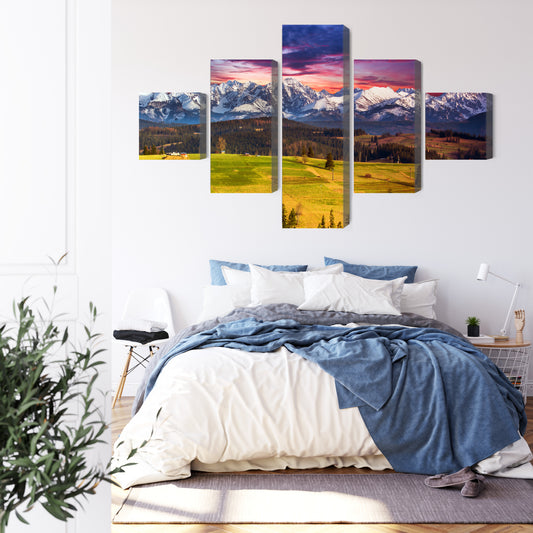 Obraz Wieloczęściowy Krajobraz Z Polskimi Tatrami 3D