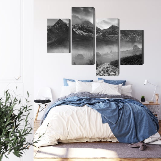 Obraz Wieloczęściowy Hala Gąsienicowa W Czerni I Bieli