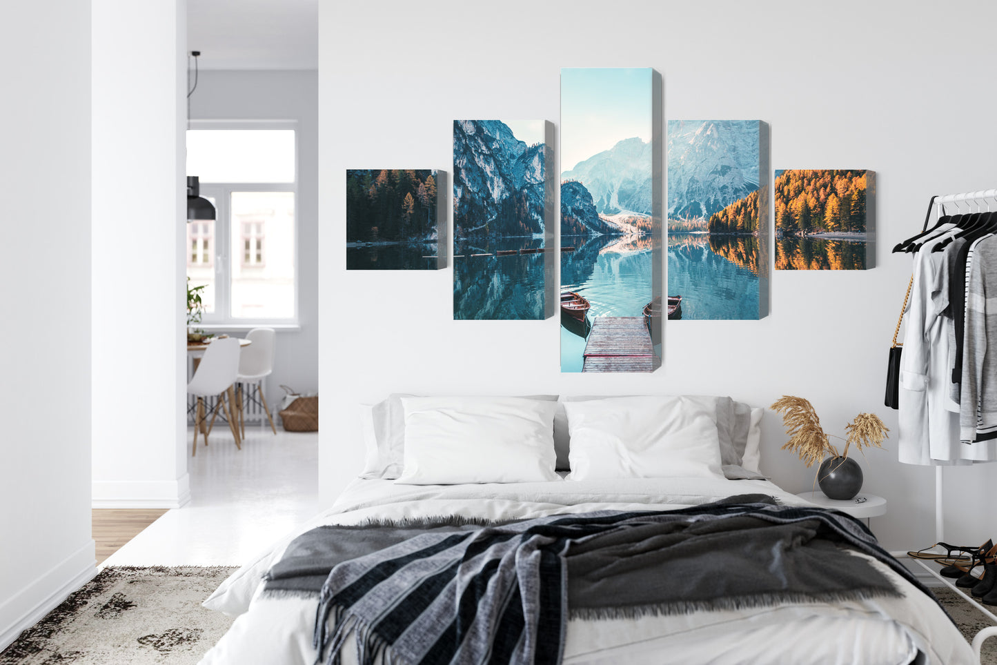 Obraz Wieloczęściowy Jezioro Braies We Włoskich Dolomitach 3D