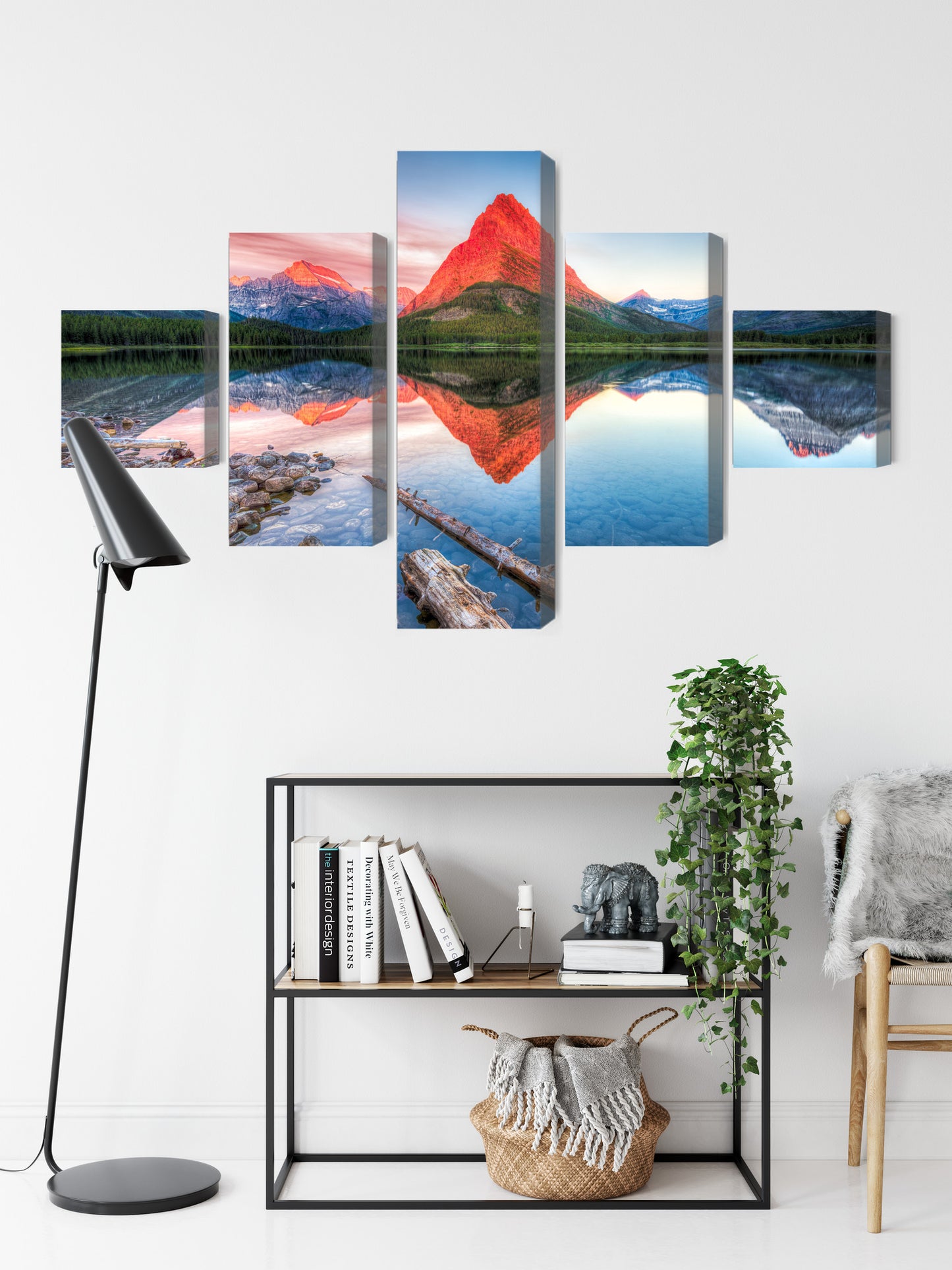 Obraz Wieloczęściowy Jezioro Swiftcurrent Lake W Usa