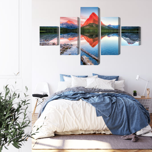 Obraz Wieloczęściowy Jezioro Swiftcurrent Lake W Usa