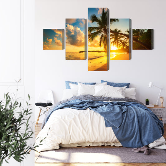 Obraz Wieloczęściowy Tropikalna Plaża W Punta Cana, Dominikana