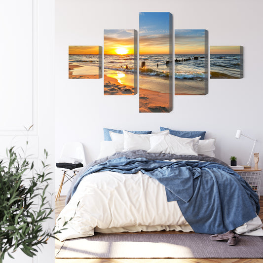 Obraz Wieloczęściowy Morze Bałtyckie O Zachodzie Słońca