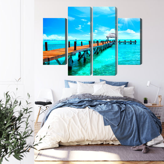 Obraz Wieloczęściowy Słoneczny Krajobraz Na Karaibach