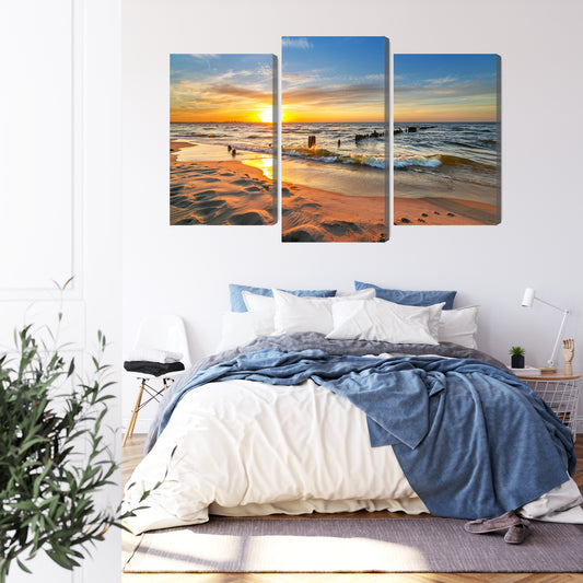 Obraz Wieloczęściowy Morze Bałtyckie O Zachodzie Słońca