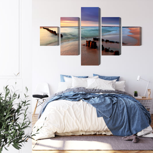 Obraz Wieloczęściowy Wschód Słońca Nad Bałtykiem