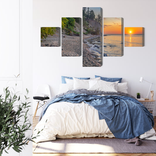 Obraz Wieloczęściowy Zachód Słońca Nad Bałtykiem W Gdyni