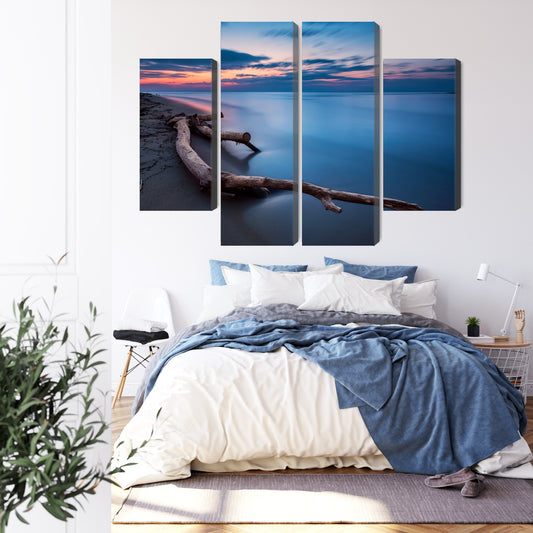 Obraz Wieloczęściowy Krajobraz Morski Wieczorem?