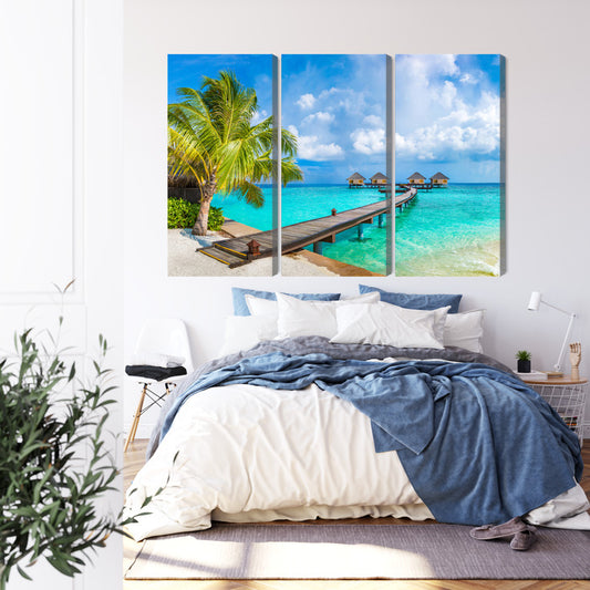 Obraz Wieloczęściowy Pływające Domy Na Malediwach