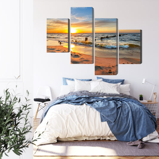 Obraz Wieloczęściowy Morze Bałtyckie O Zachodzie Słońca