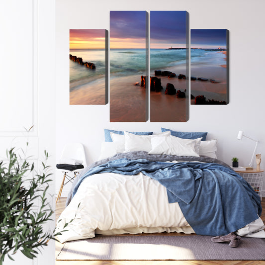 Obraz Wieloczęściowy Wschód Słońca Nad Bałtykiem