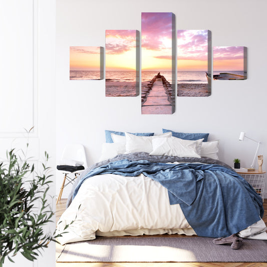 Obraz Wieloczęściowy Łódź Na Plaży 3D