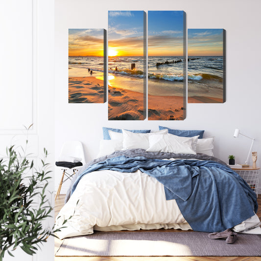 Obraz Wieloczęściowy Morze Bałtyckie O Zachodzie Słońca