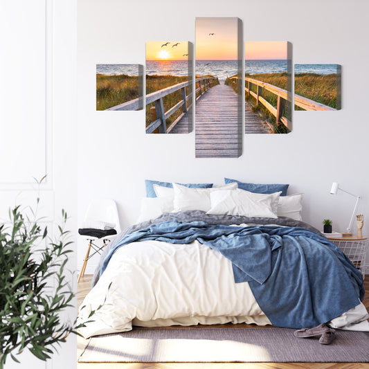 Obraz Wieloczęściowy Molo Na Morzu Północnym 3D