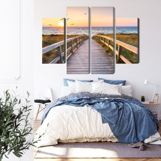 Obraz Wieloczęściowy Molo Na Morzu Północnym 3D