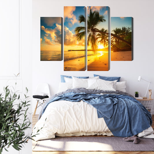 Obraz Wieloczęściowy Tropikalna Plaża W Punta Cana, Dominikana