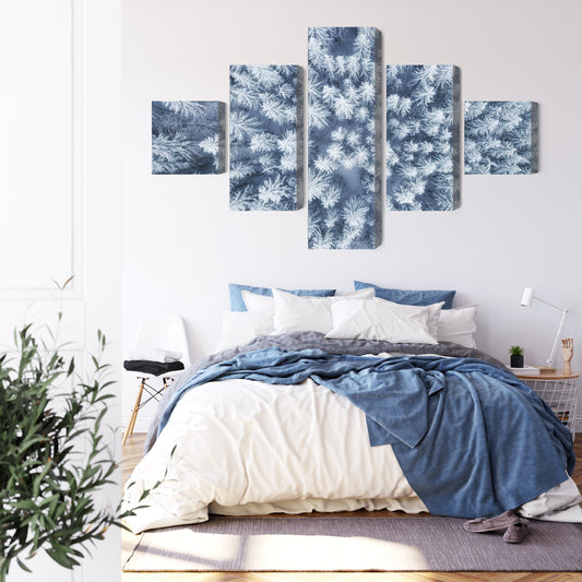 Obraz Wieloczęściowy Widok Z Lotu Ptaka Na Zimowy Las