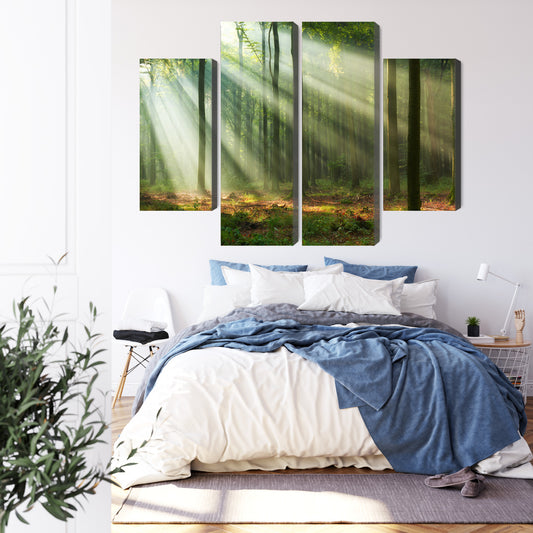 Obraz Wieloczęściowy Leśny Krajobraz O Poranku