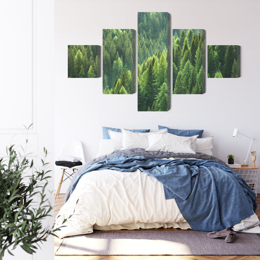 Obraz Wieloczęściowy Zieleń Lasu