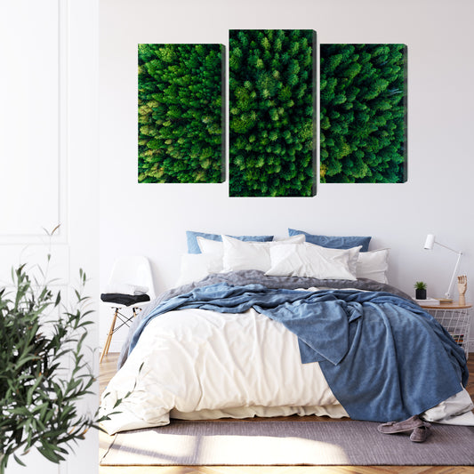 Obraz Wieloczęściowy Widok Z Lotu Ptaka Na Zielony Las