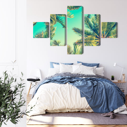 Obraz Wieloczęściowy Widok Z Dołu Na Palmy