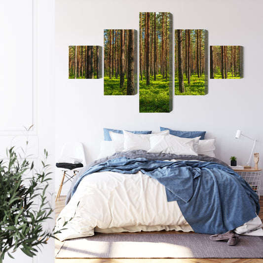 Obraz Wieloczęściowy Las Sosnowy 3D