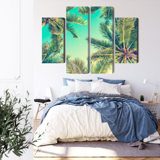Obraz Wieloczęściowy Widok Z Dołu Na Palmy