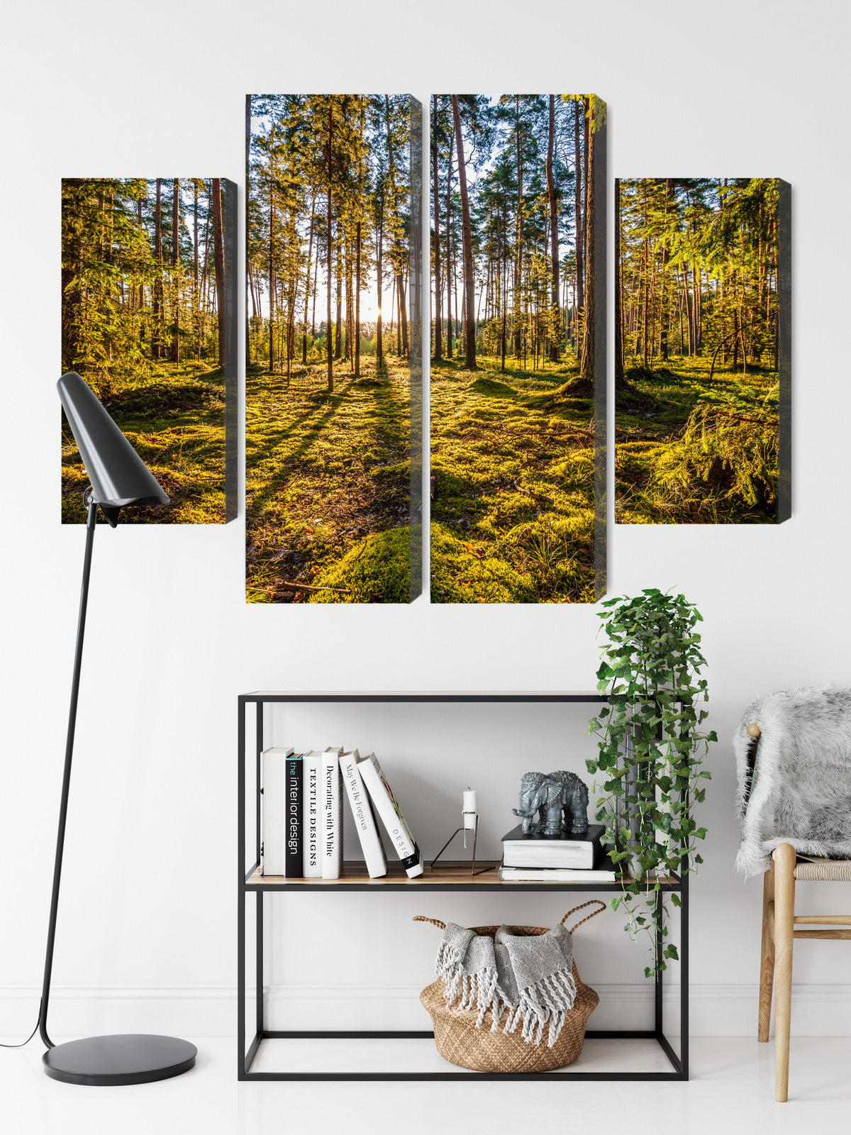 Sunny Forest Landscape 3D Multi-Panel Picture