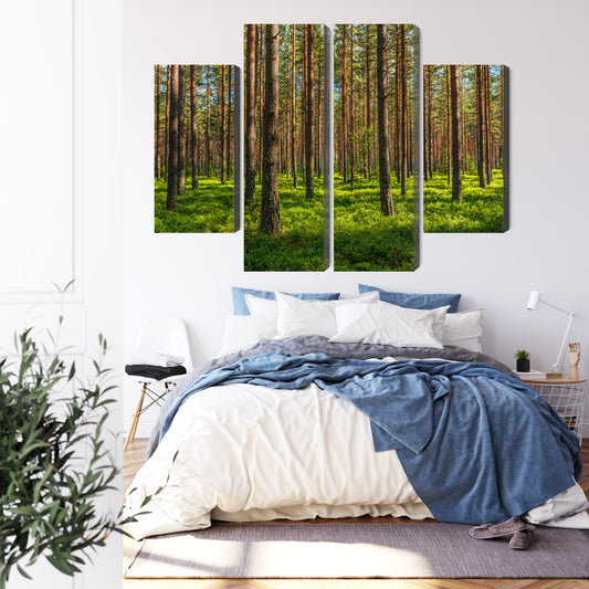 Obraz Wieloczęściowy Las Sosnowy 3D