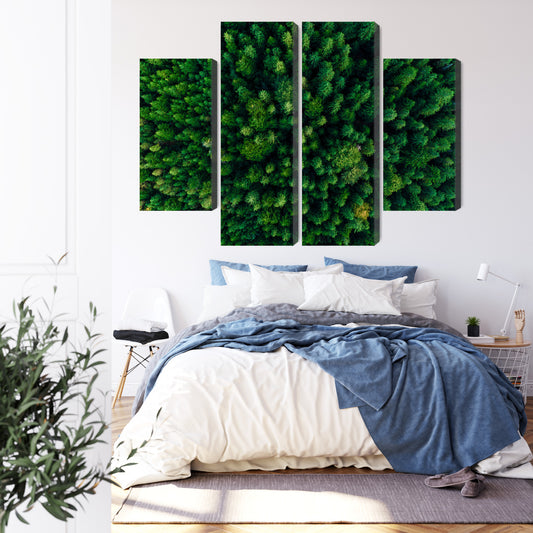 Obraz Wieloczęściowy Widok Z Lotu Ptaka Na Zielony Las